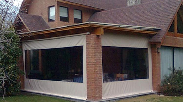 Cortinas panoramicas impermeables para terraza con manivela